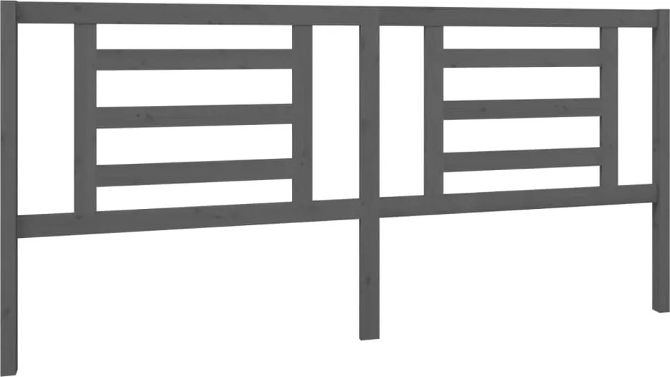 vidaXL Tăblie de pat, gri, 206x4x100 cm, lemn masiv de pin