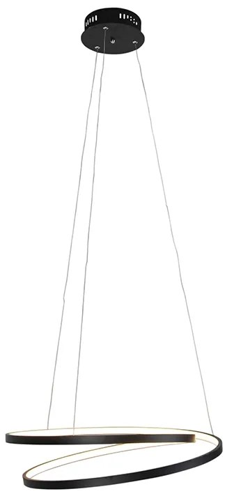 Lampă pendant de design neagră 55cm cu LED reglabil - Rowan