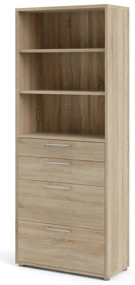 Bibliotecă modulară cu aspect de lemn de stejar 89x222 cm Prima – Tvilum