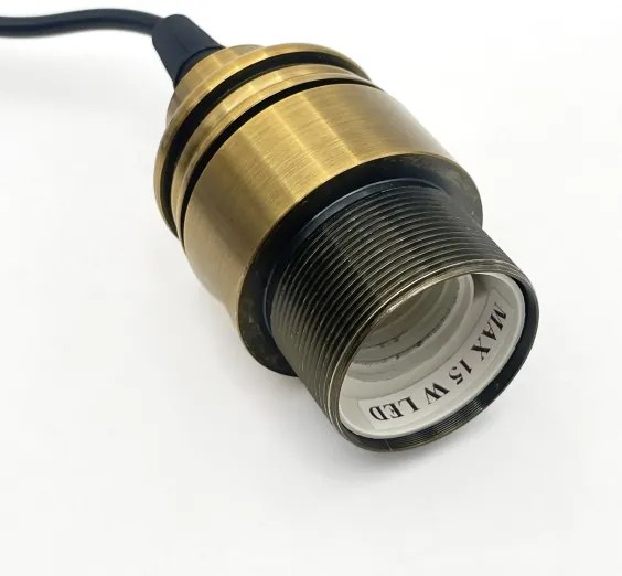 Pendul pe cablu HECTOR, 1xE27/15W/230V, alb/alamă, Ø 25 cm