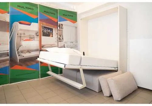 Set pat rabatabil cu somiera si canapea fara cotiere - Royal XL 160 Confort Set (160X200)