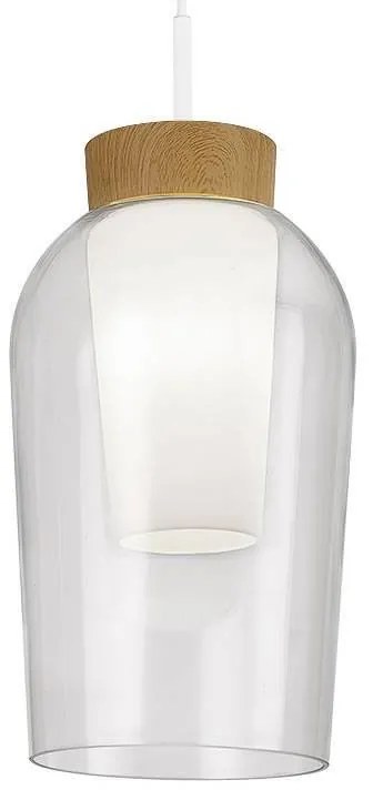 Pendul design modern Nora alb/ lemn