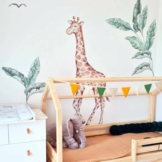 INSPIO Autocolante textile - Girafă din lumea SAFARI