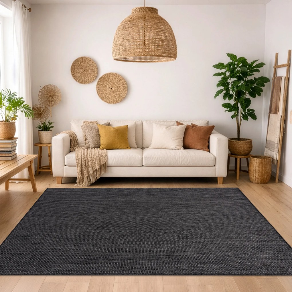 Covor SISAL SION A5165A Melanj țesute plate negru