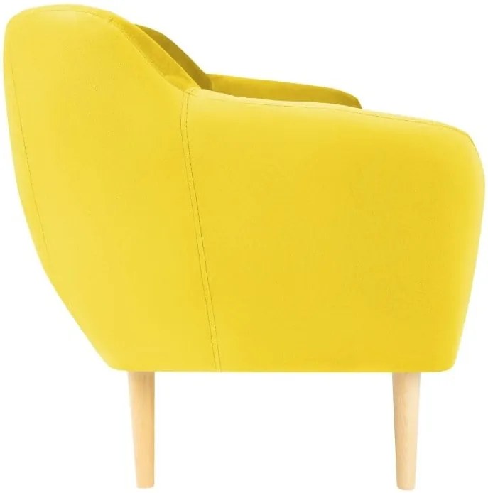 Canapea cu tapițerie din catifea Mazzini Sofas Sardaigne, 188 cm, galben