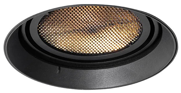 Spot modern îngropat negru GU10 AR111 rotund fără rama - Oneon Honey