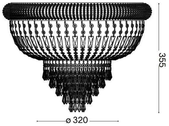 Plafonieră de cristal Ideal Lux DUBAI 3xE14/28W/230V d. 32 cm auriu