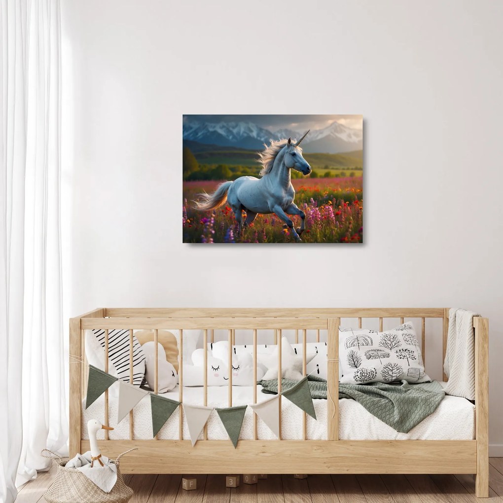 Tablou pe sticlă - Unicorn (70x50 cm)