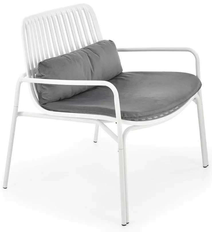 Scaun de gradina Melby, gri/alb