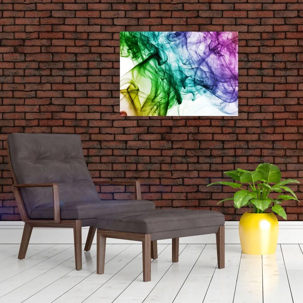 Tablou pe sticlă - fum colorat (70x50 cm)