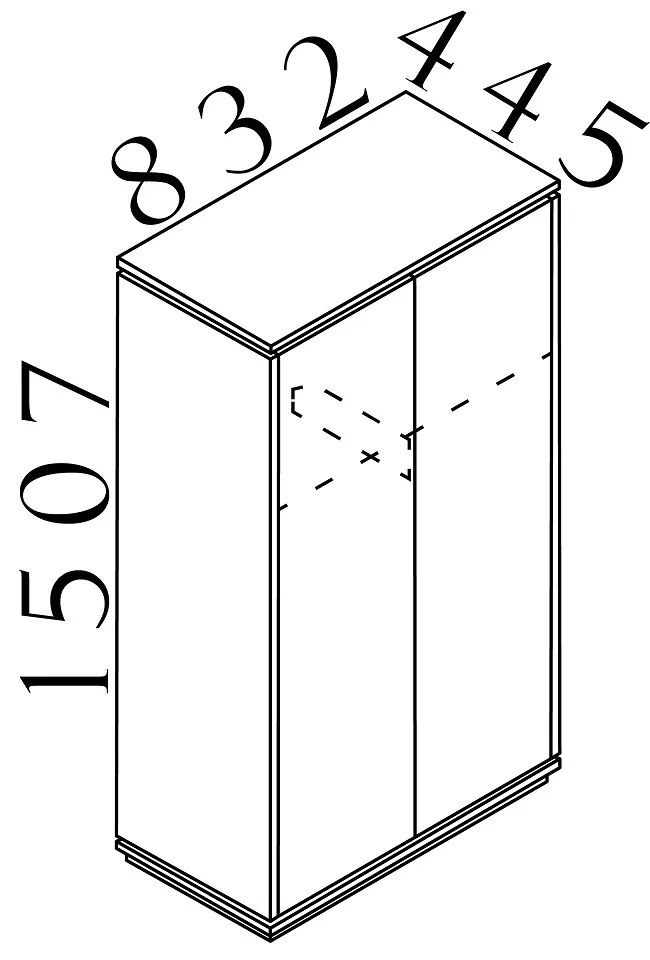 Dulap înalt Creator 83,2 x 44,5 x 150,7 cm, antracit / alb