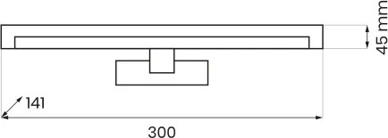 Aplica LED pentru oglindă de baie MIRORE, 5 W, 230 V, 30 cm, IP44, crom lucios