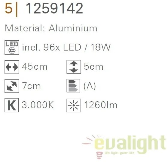 Aplica LED design modern Dubai 45cm 1259142 NV
