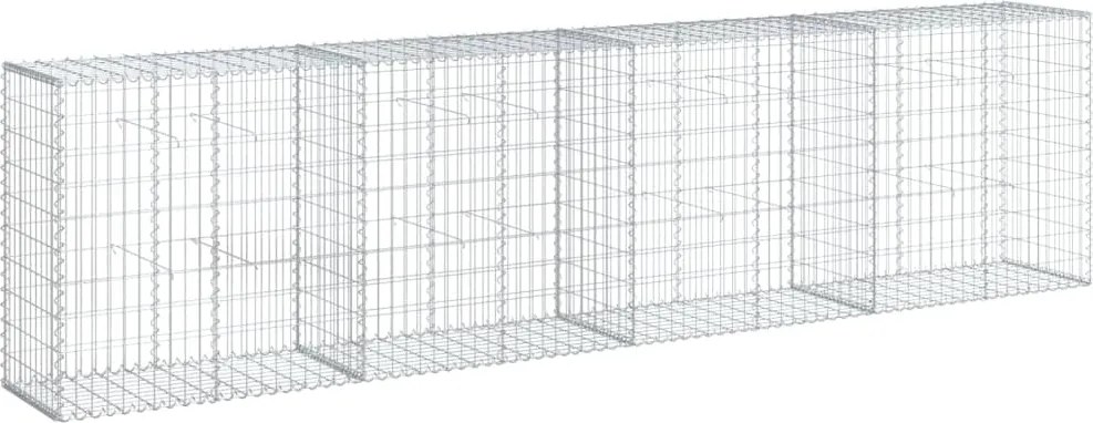 vidaXL Coș gabion cu capac, 400x50x100 cm, fier galvanizat