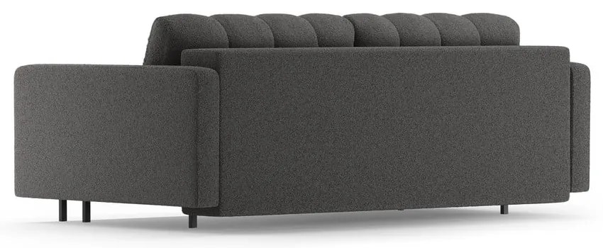 Canapea gri închis extensibilă, cu spațiu de depozitare cu tapițerie din țesătură bouclé 222 cm Bali – Cosmopolitan Design