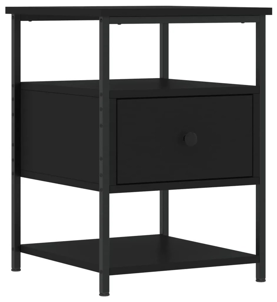 826023 vidaXL Noptieră, negru, 40x42x56 cm, lemn compozit
