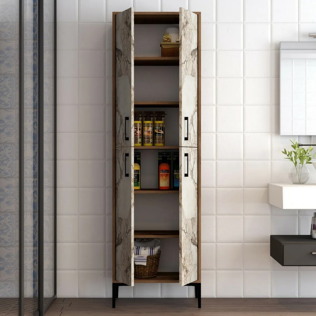 Dulap Berlin Walnut and White Marble