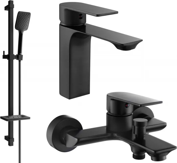 Mexen Alexa Set pentru cadă DQ62, negru - 71203DQ62-70