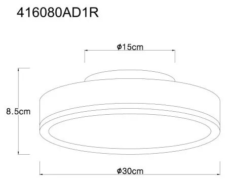 Plafoniera LED aluminiu argintiu, MDF gri DORO 30cm