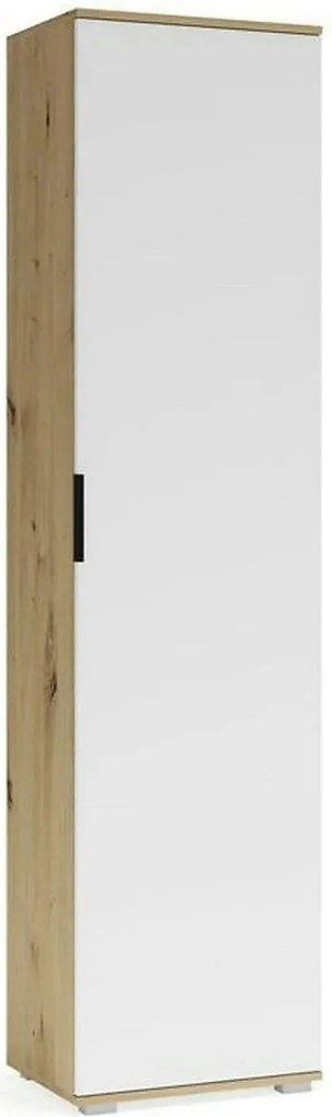 Dulap CLIF SL-50, stejar artisan/alb, PAL laminat, cu o usa, 50x38x203