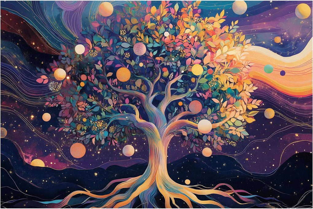 Tablou – Arbore violet plin de energie (90x60 cm)