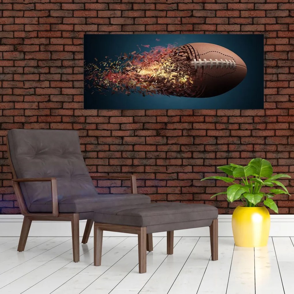 Tablou - Minge de ruggby în acțiune (120x50 cm)