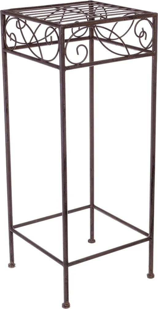 Suport fier forjat maro patrat patinat ghivece flori Melanie 30x70h