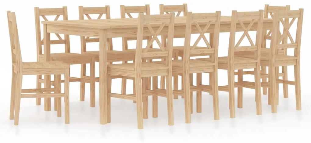 283391 vidaXL Set de mobilier de bucătărie, 11 piese, lemn de pin