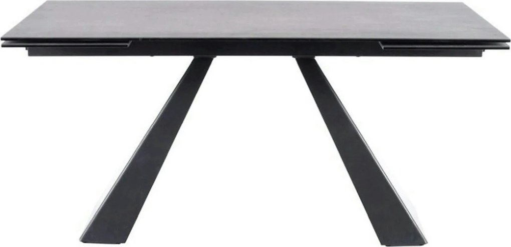 Masa extensibila SALVADORE CERAMIC II, gri/negru mat, sticla securizat