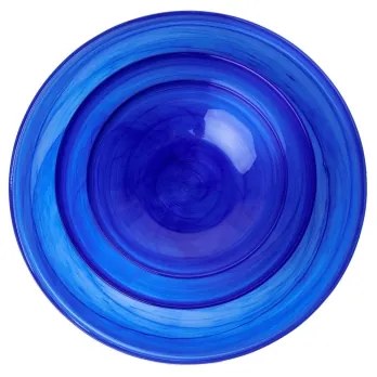 Set de masă, 18 piese, albastru/sticlă