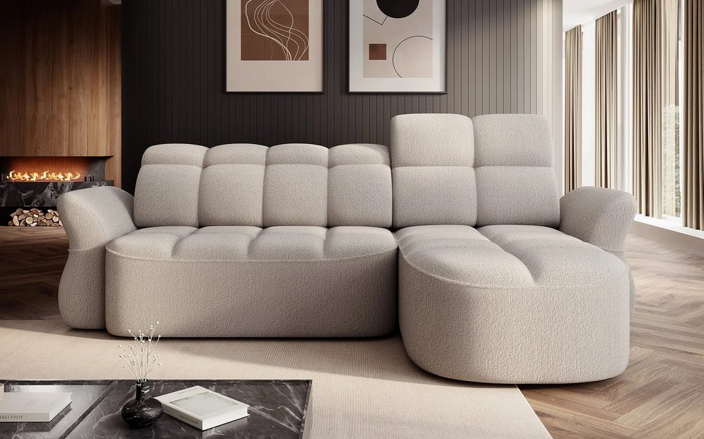 Colțar lemn masiv extensibil Beneth 301×185 cm Personalizabil - Stânga, Space 40
