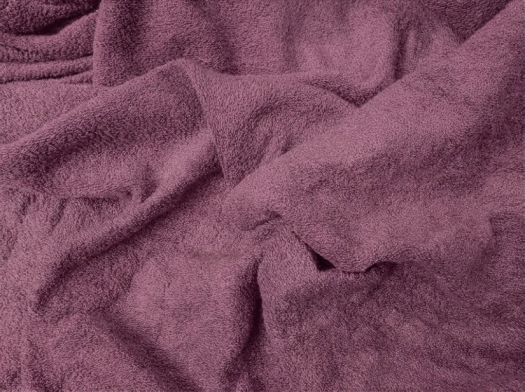 Cearsaf elastic molton din fleece pruna 180 x 200 cm