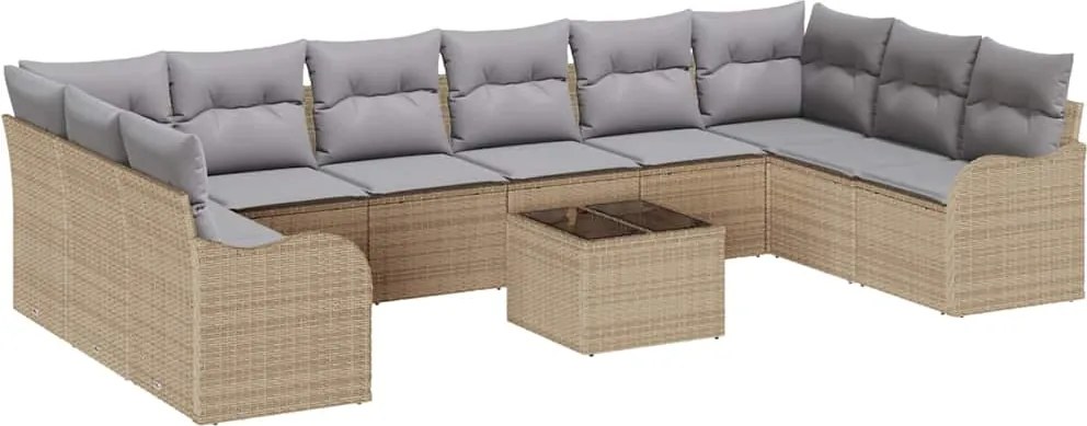 vidaXL Set de canapele pentru grădină Bej poliratan