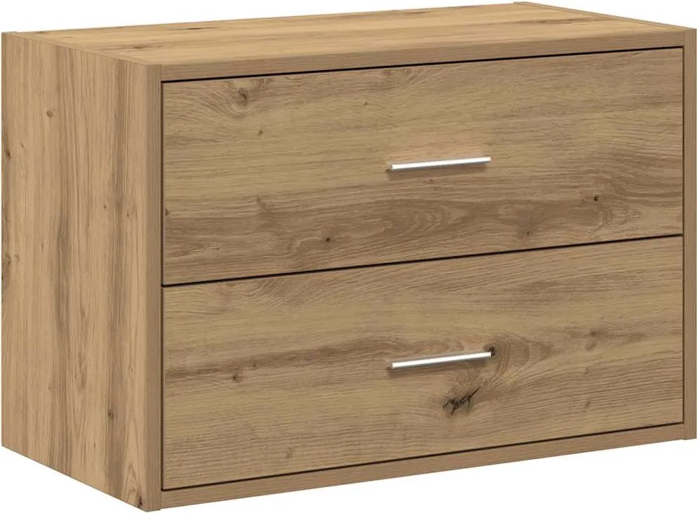 vidaXL Dulap cu 2 sertare Stejar artizanal 60x31x40 cm Lemn prelucrat