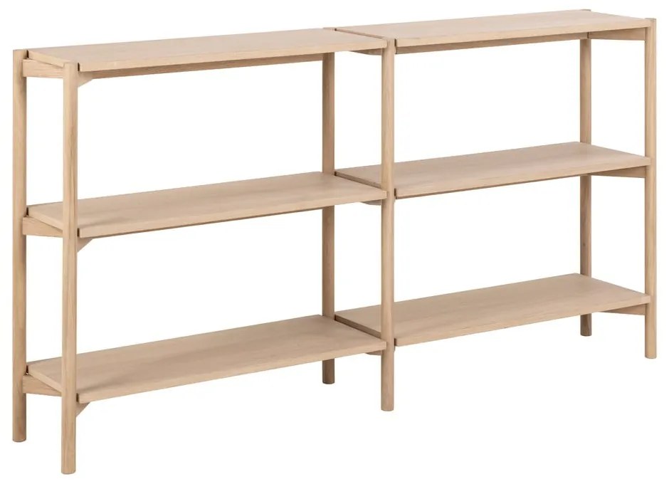 Bibliotecă în culoare naturală cu aspect de lemn de stejar 169x88x30 cm Braidwood – Actona