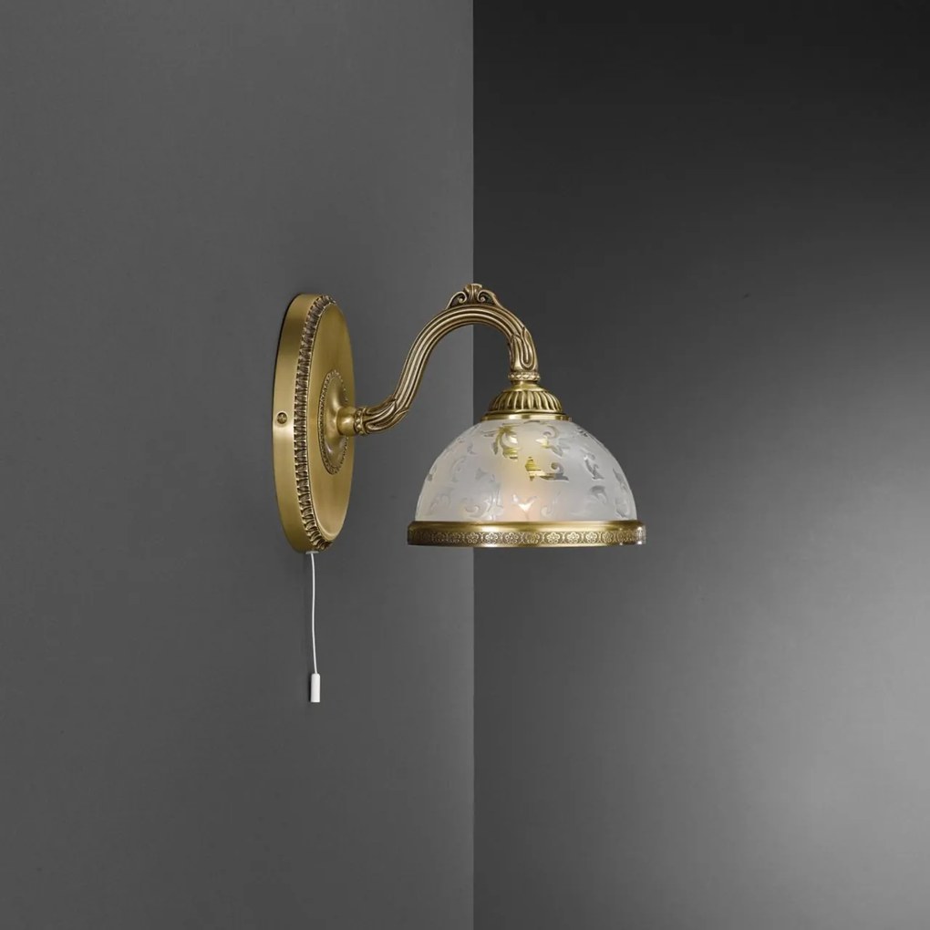 Aplica de perete design clasic din alama si sticla 6202