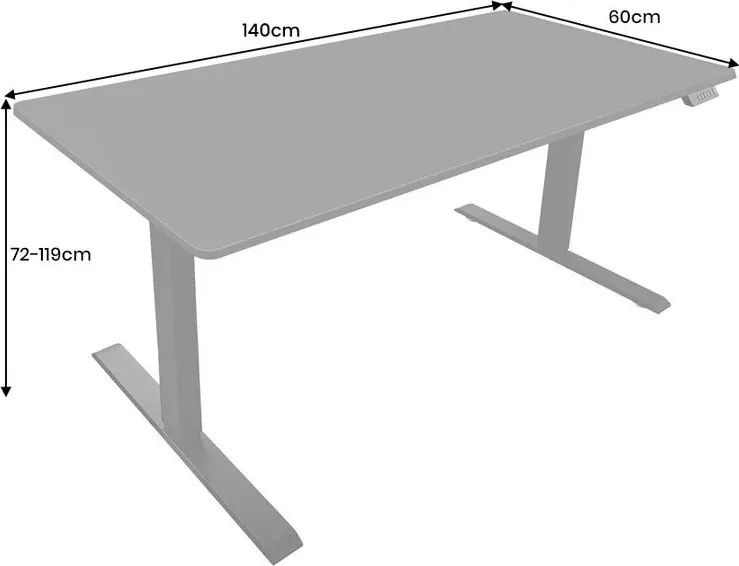 Birou cu inaltime reglabila electrica BLACK DESK 140cm