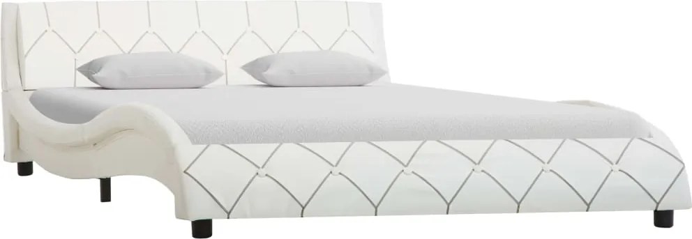 Cadru de pat, alb, 120 x 200 cm, piele artificiala