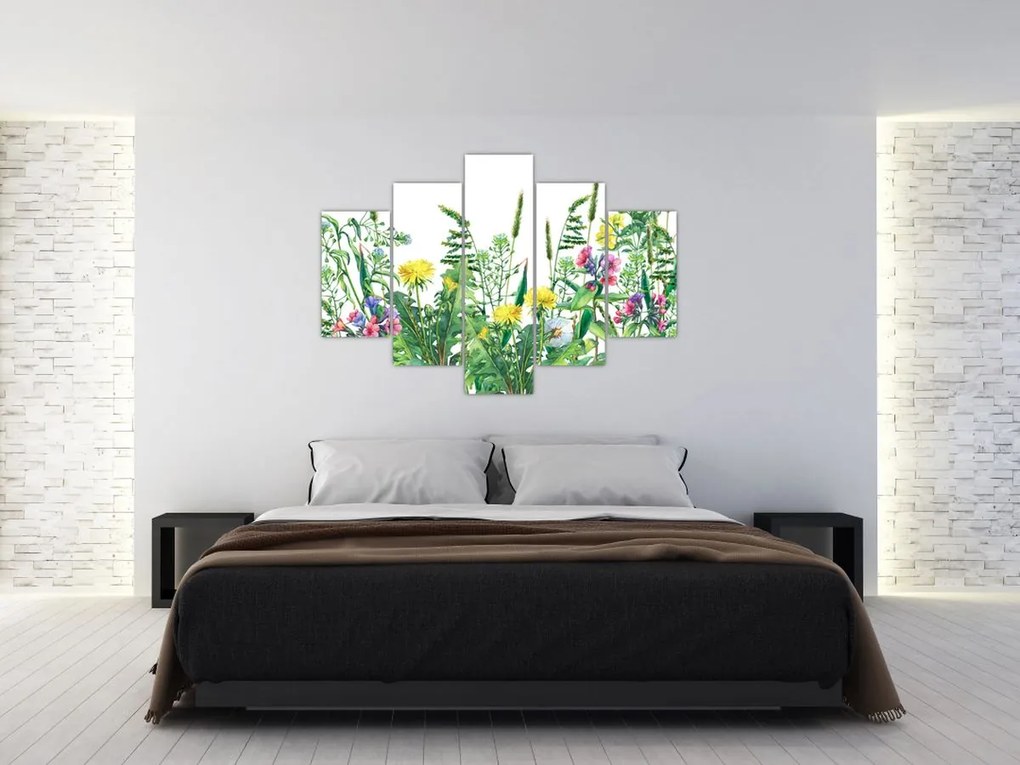 Tablou - Flori de pajiște pictate (150x105 cm)