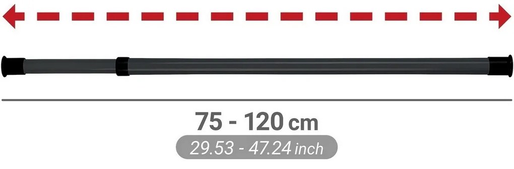 Wenko Set de 2 bare telescopice orizontaleHerkules, negru