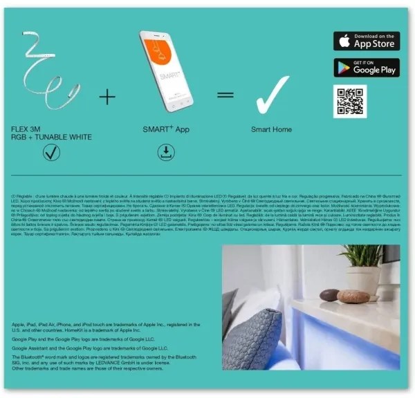 Ledvance - Benzi LED RGB SMART+ FLEX 3m LED/12W/230V BT