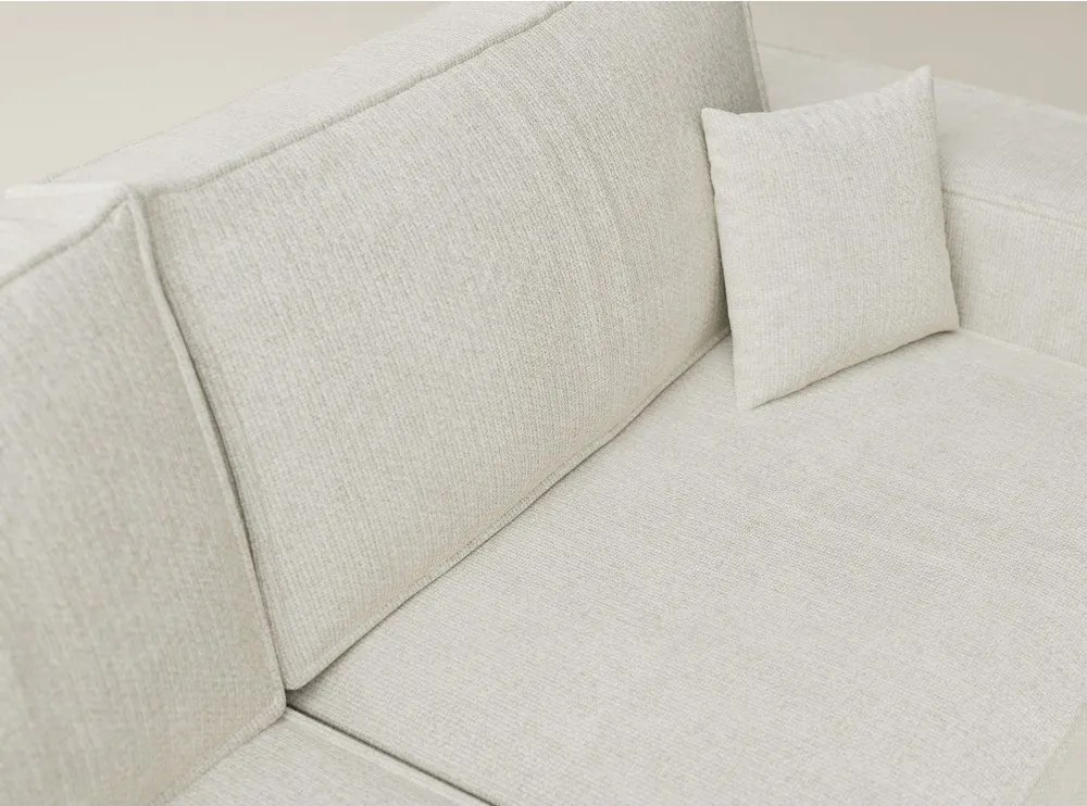 Colțar crem extensibil/cu spațiu de depozitare cu tapițerie din chenille (cu colț pe partea stângă/în formă de ”L”) Tonga – Maison de Rêve