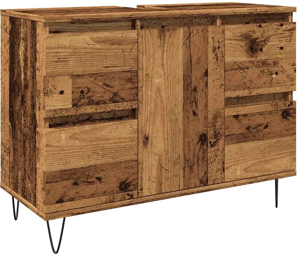 vidaXL Dulap pentru baie, lemn vechi, 80x33x60 cm, lemn prelucrat