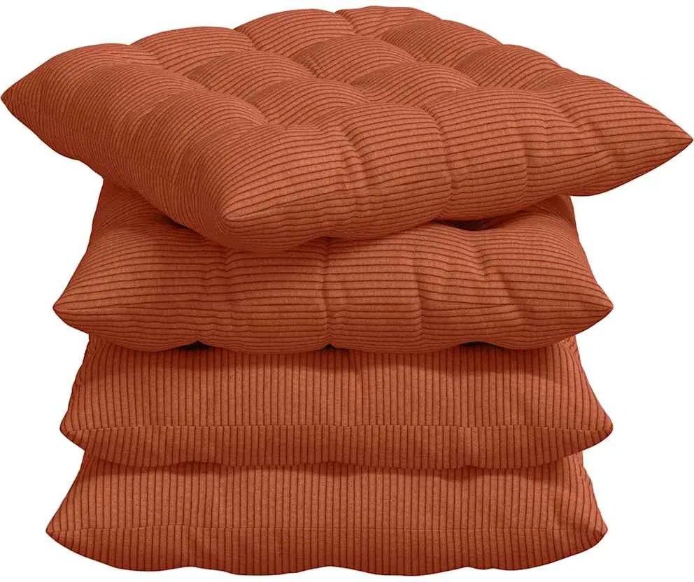 vidaXL Perne de Șezut 4 pcs Roșu portocalie 40 x 40 x 6 cm
