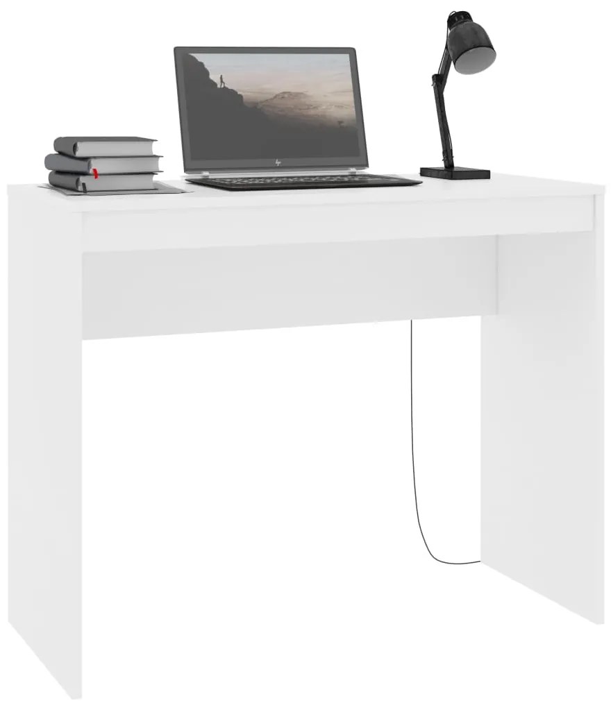 Birou, alb, 90x40x72 cm, lemn prelucrat