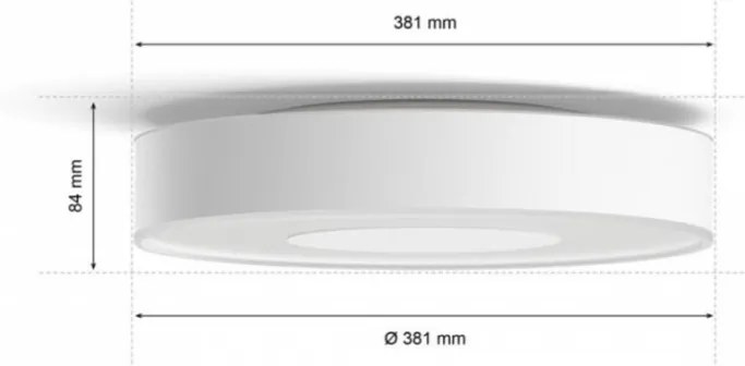 Plafoniera LED RGB Philips Hue Infuse, Bluetooth, 33.5W, 2350 lm, lumina alba si color (2000-6500K), IP20, 38.1cm, Alb