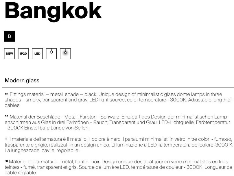 Lustra/Pendul LED design modern decorativ Bangkok 25cm, fumuriu