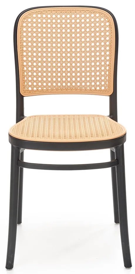 Scaun de bucaterie Tobias, ratan / negru