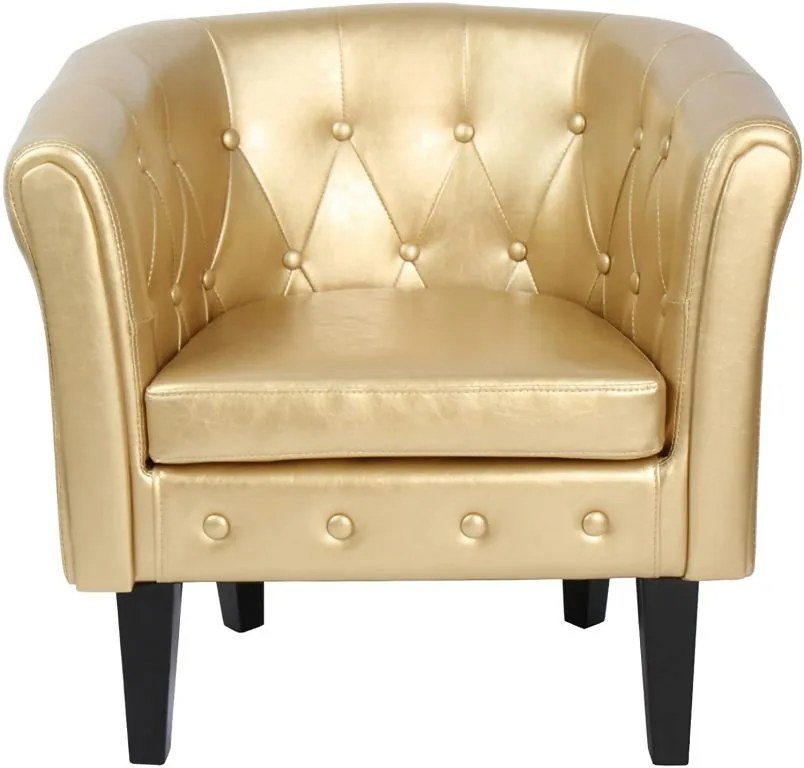 Fotoliu Chesterfield, 58 x 71 x 70 cm, auriu