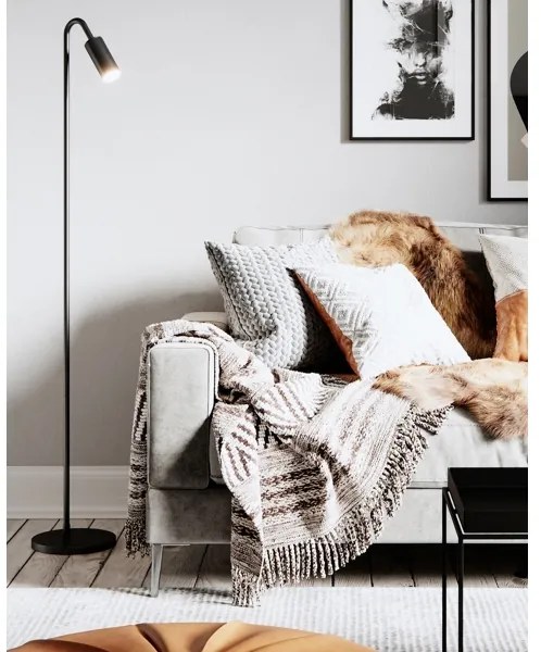 ByRydens 4100950-4002 - Lampă de podea CURVE 1xGU10/7W/230V, neagră